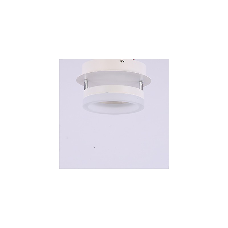 Plafoniera a filo moderna in metallo bianco con LED integrato 6 W