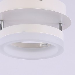 Plafoniera a filo moderna in metallo bianco con LED integrato 6 W