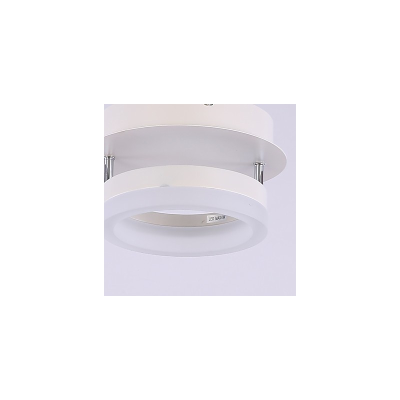 Plafoniera a filo moderna in metallo bianco con LED integrato 6 W
