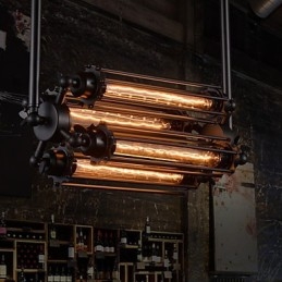 Lampadario mini in metallo elettroplaccato stile retrò rustico Lodge