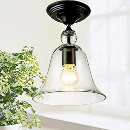 Plafoniera moderna semplice 1 luce in vetro e metallo E26/E27 60 W