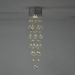 Plafoniera a filo in cristallo argento GU10 1 lampadina