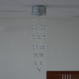 Plafoniera a filo in cristallo argento GU10 1 lampadina