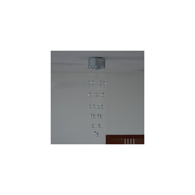 Plafoniera a filo in cristallo argento GU10 1 lampadina