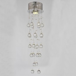 Plafoniera a filo in cristallo argento GU10 1 lampadina