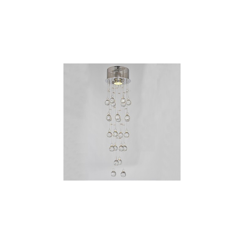 Plafoniera a filo in cristallo argento GU10 1 lampadina