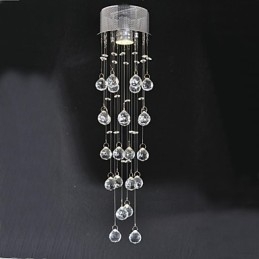 Plafoniera a filo in cristallo argento GU10 1 lampadina