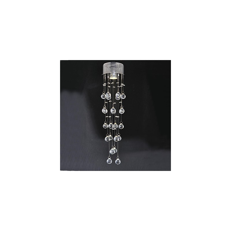Plafoniera a filo in cristallo argento GU10 1 lampadina