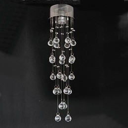 Plafoniera a filo in cristallo argento GU10 1 lampadina