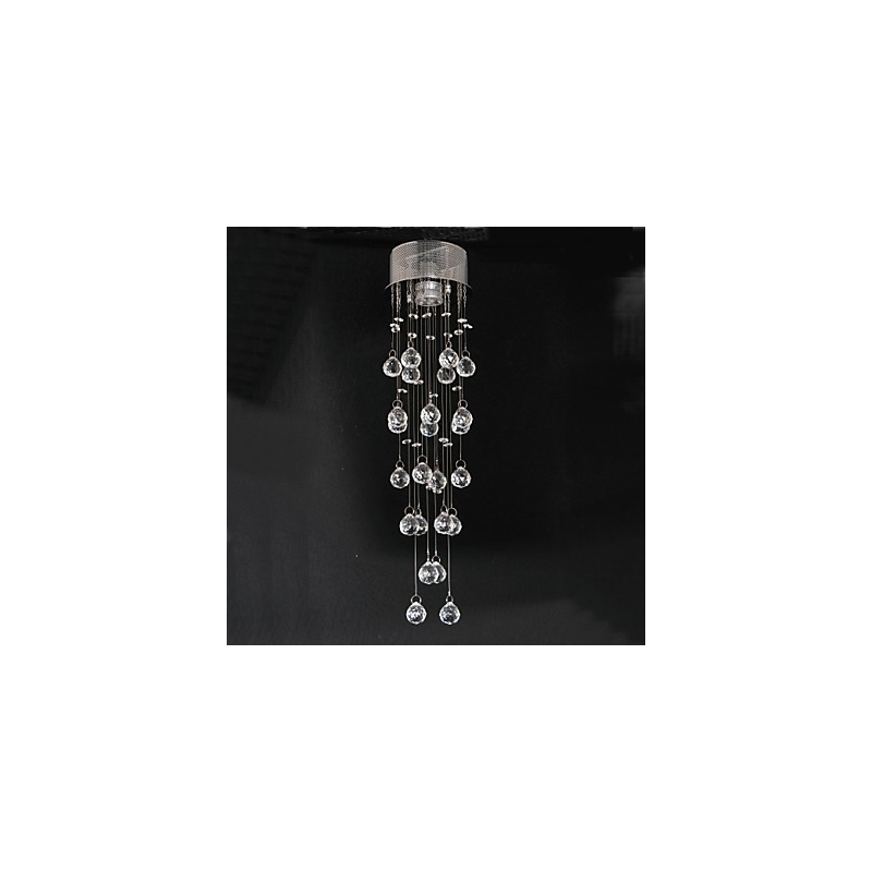 Plafoniera a filo in cristallo argento GU10 1 lampadina