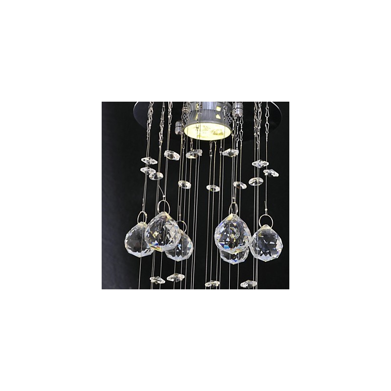Plafoniera a filo in cristallo argento GU10 1 lampadina