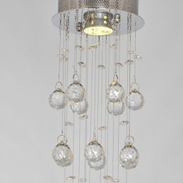 Plafoniera a filo in cristallo argento GU10 1 lampadina