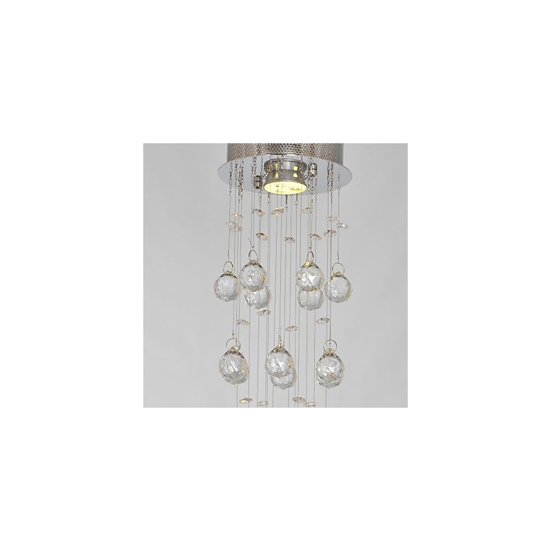 Plafoniera a filo in cristallo argento GU10 1 lampadina