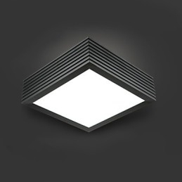 Plafoniera moderna a filo nera con diffusore bianco in acrilico 8W