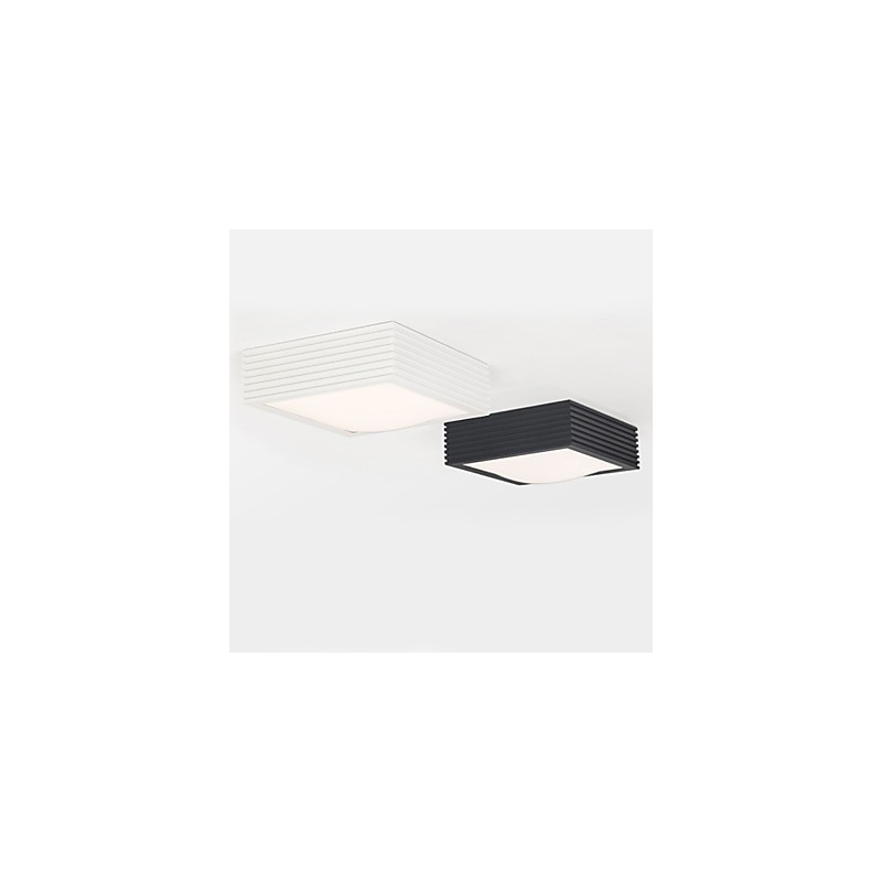 Plafoniera moderna a filo nera con diffusore bianco in acrilico 8W
