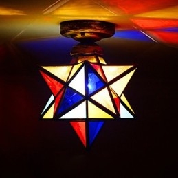 Plafoniera a cupola con stelle moderna in vetro e metallo
