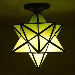 Plafoniera a cupola con stelle moderna in vetro e metallo