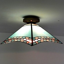 Plafoniera a filo in vetro stile retrò 3 lampadine E26/E27 29,5 cm