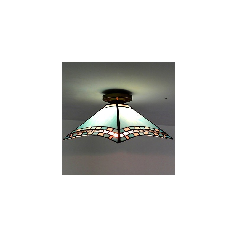 Plafoniera a filo in vetro stile retrò 3 lampadine E26/E27 29,5 cm
