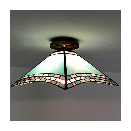Plafoniera a filo in vetro stile retrò 3 lampadine E26/E27 29,5 cm