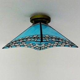 Plafoniera a filo in vetro stile retrò 3 lampadine E26/E27 29,5 cm