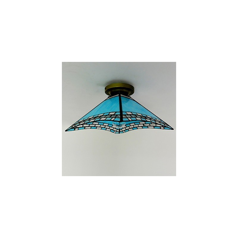 Plafoniera a filo in vetro stile retrò 3 lampadine E26/E27 29,5 cm