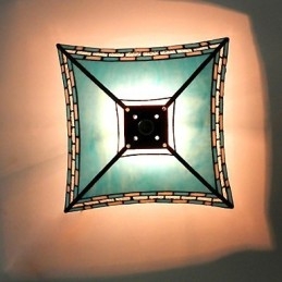 Plafoniera a filo in vetro stile retrò 3 lampadine E26/E27 29,5 cm