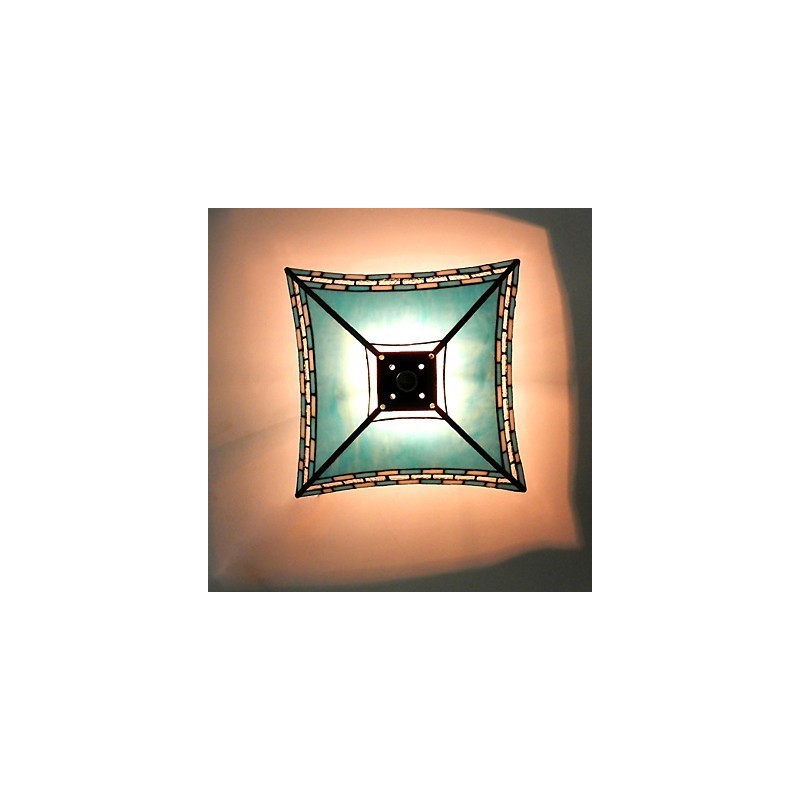 Plafoniera a filo in vetro stile retrò 3 lampadine E26/E27 29,5 cm