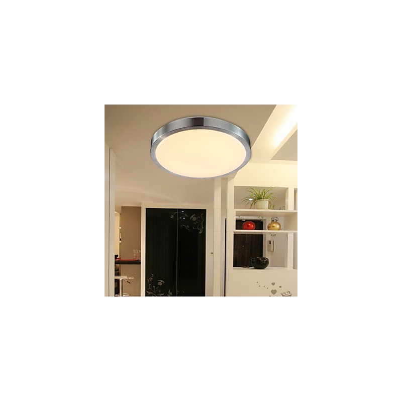 Plafoniera da incasso rotonda moderna Ø 35 cm argento e bianco