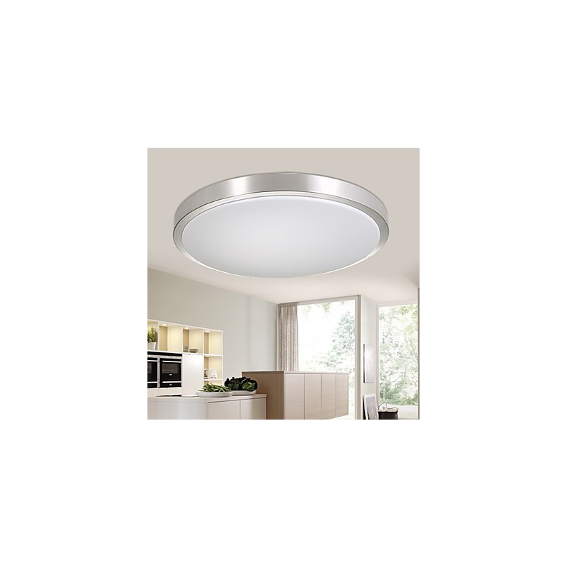 Plafoniera da incasso rotonda moderna Ø 35 cm argento e bianco