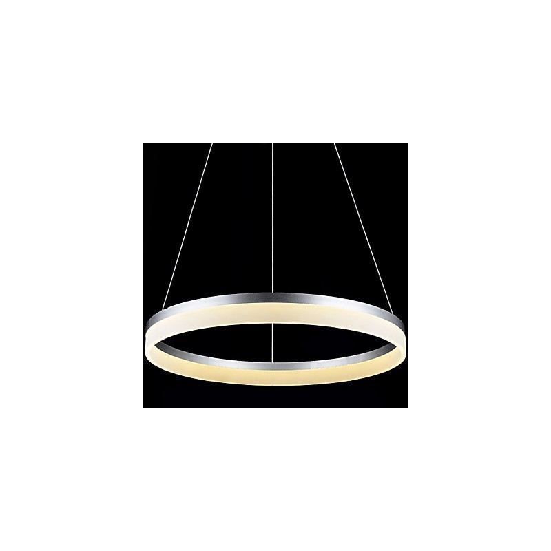 Lampada a sospensione rotonda moderna in acrilico bianco con anello singolo LED integrato