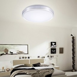 Plafoniera da incasso rotonda moderna Ø 35 cm argento e bianco
