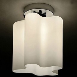 Lampada a sospensione a filo nuvole di vetro con cupola, 2 lampadine