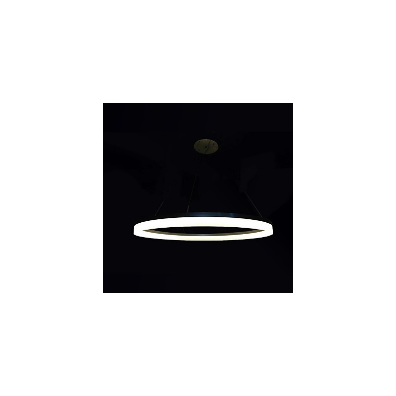 Lampada a sospensione rotonda moderna in acrilico bianco con anello singolo LED integrato
