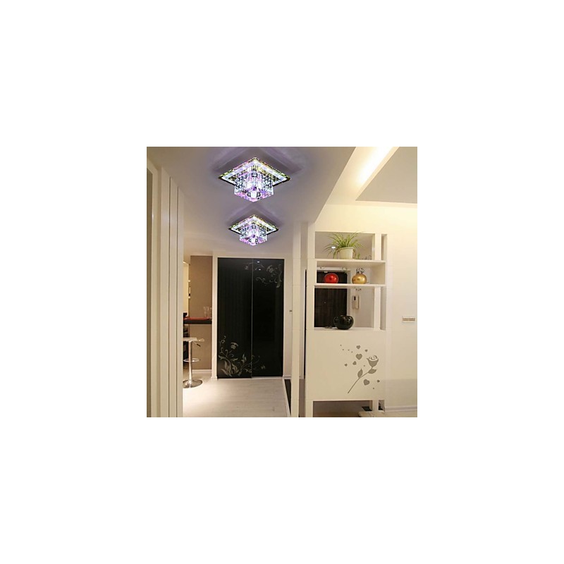 Plafoniera a filo in cristallo con 3 lampadine SMD 3W, luce colorata, cupola luminosa