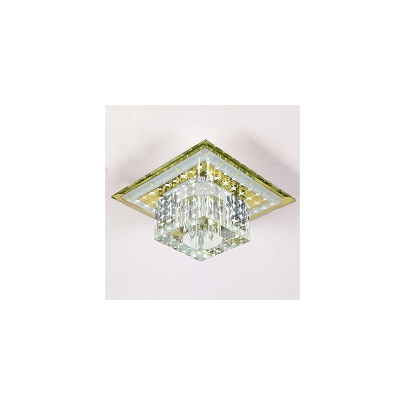 Plafoniera a filo in cristallo con 3 lampadine SMD 3W, luce colorata, cupola luminosa