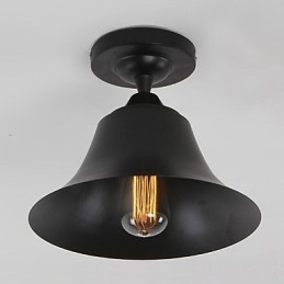 Plafoniera a filo retrò classica in metallo nero