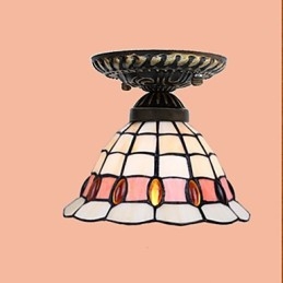 Plafoniera a cupola in vetro artistico rustico