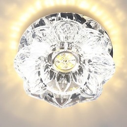 Plafoniera moderna in vetro trasparente con 3 luci LED