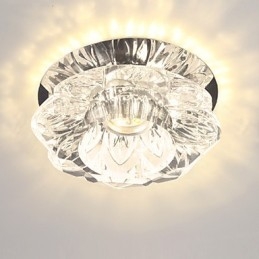 Plafoniera moderna in vetro trasparente con 3 luci LED