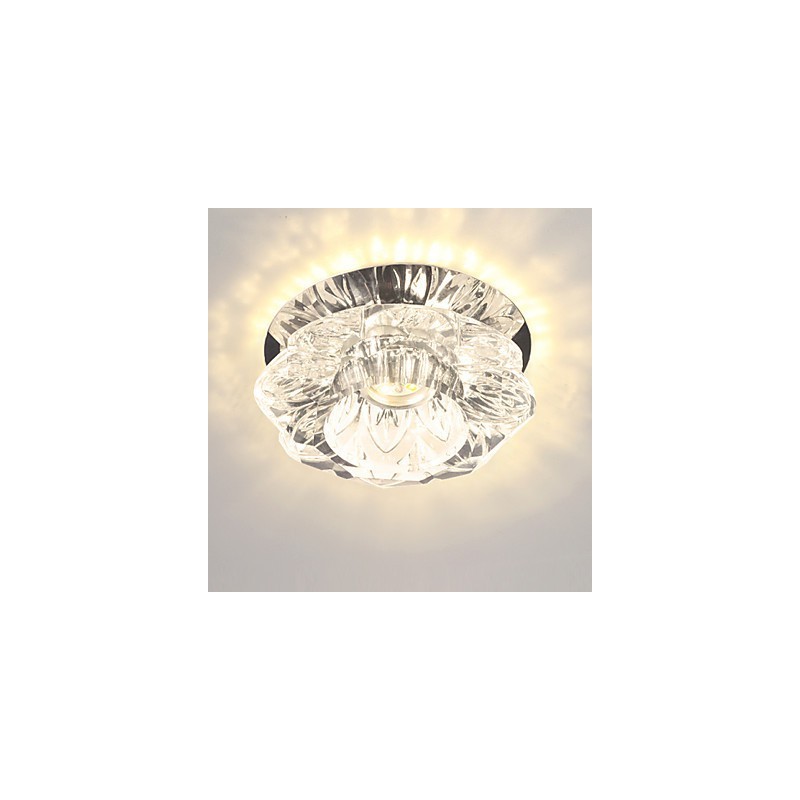 Plafoniera moderna in vetro trasparente con 3 luci LED
