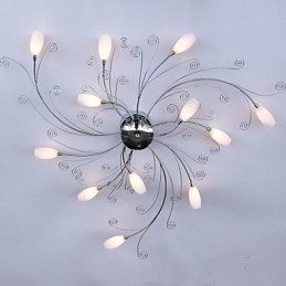 Plafoniera a filo in metallo cromo 80 cm