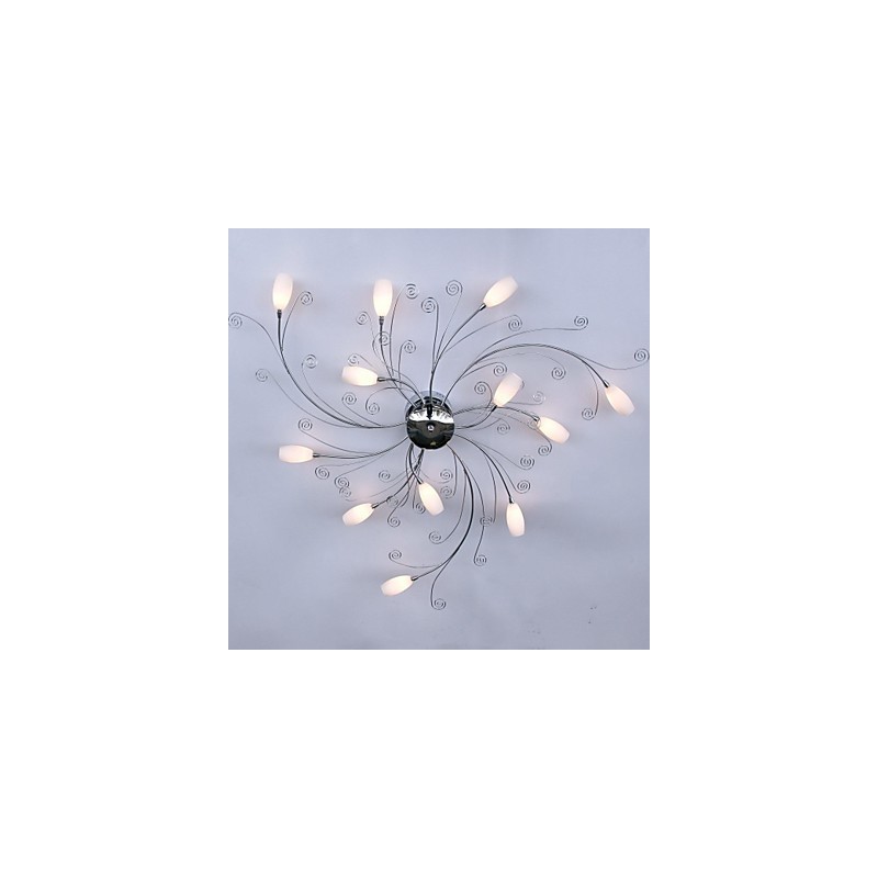 Plafoniera a filo in metallo cromo 80 cm