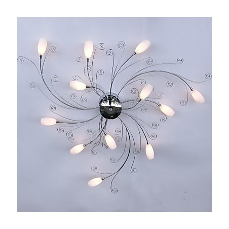 Plafoniera a filo in metallo cromo 80 cm