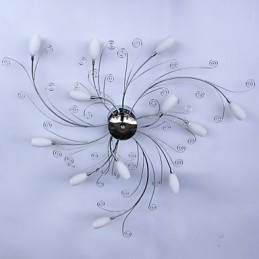 Plafoniera a filo in metallo cromo 80 cm