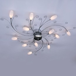 Plafoniera a filo in metallo cromo 80 cm