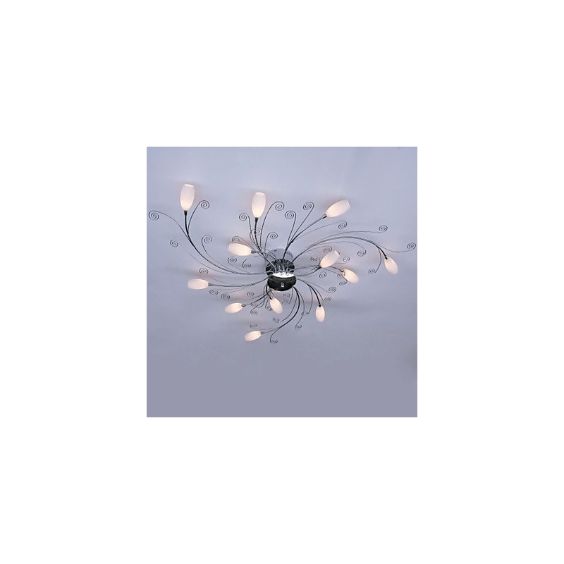 Plafoniera a filo in metallo cromo 80 cm