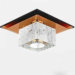 Plafoniera a filo in cristallo 3W quadrata con lampadine LED incluse