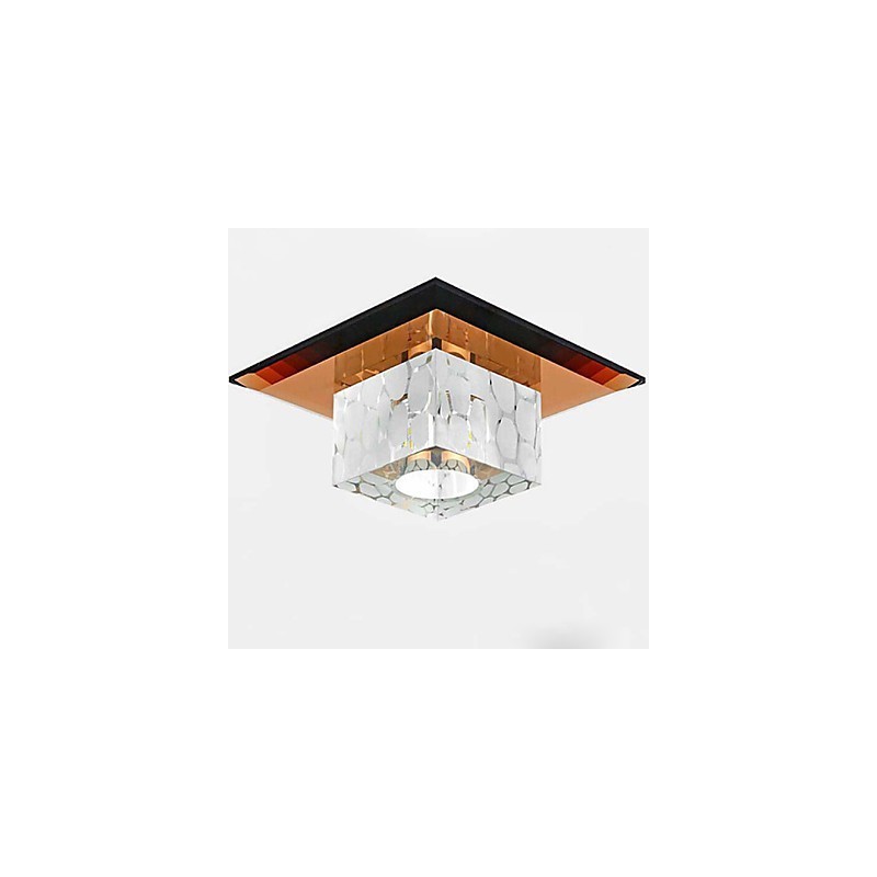 Plafoniera a filo in cristallo 3W quadrata con lampadine LED incluse