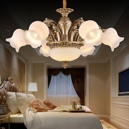 Lampadario moderno contemporaneo in metallo giallo e bianco 3 lampadine E26/E27